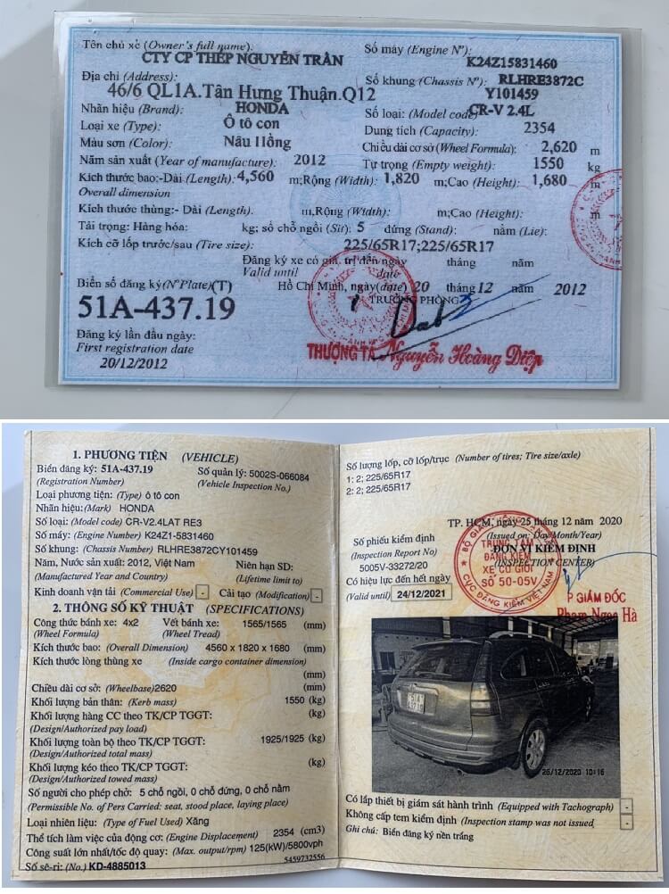 Giấy đăng ký xe chính chủ